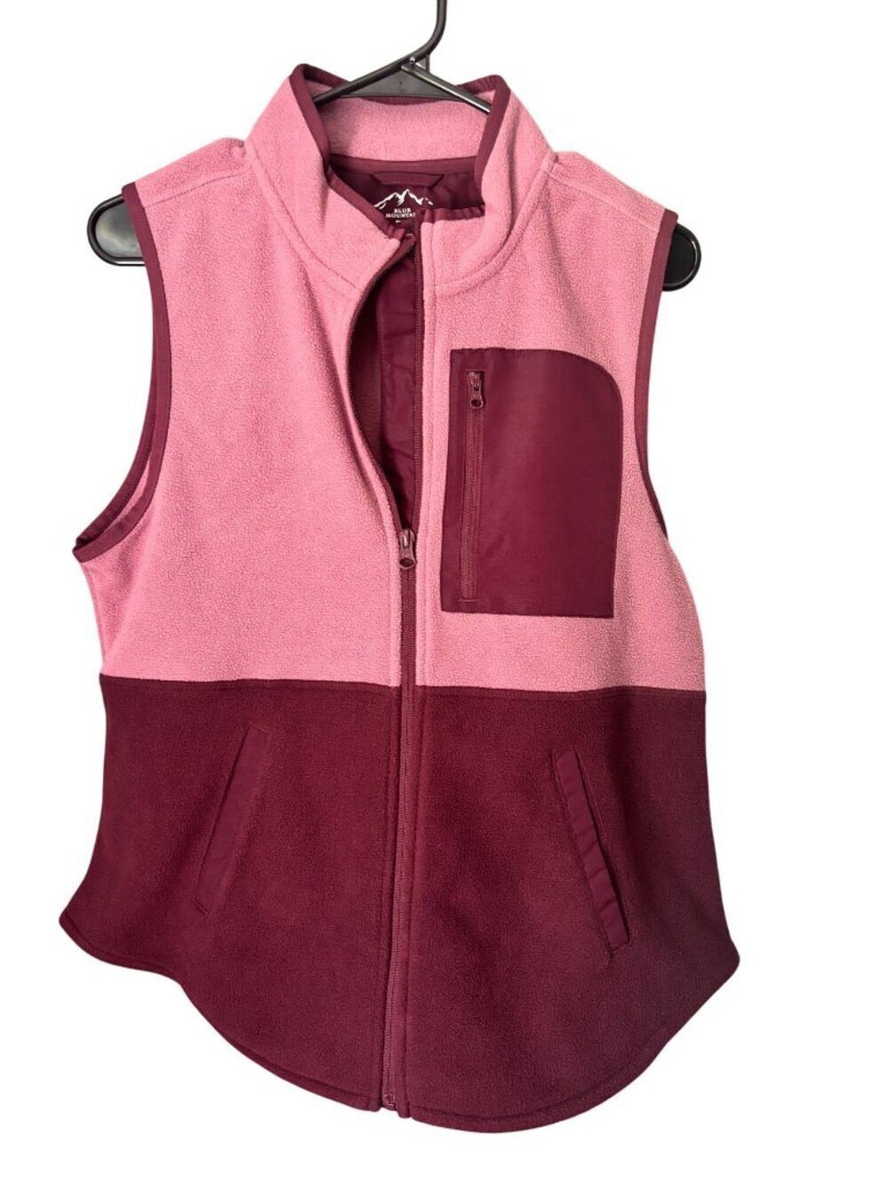 Blue Mountain Women's Polar Fleece Burgundy Pink Vest - Picture 2 of 6